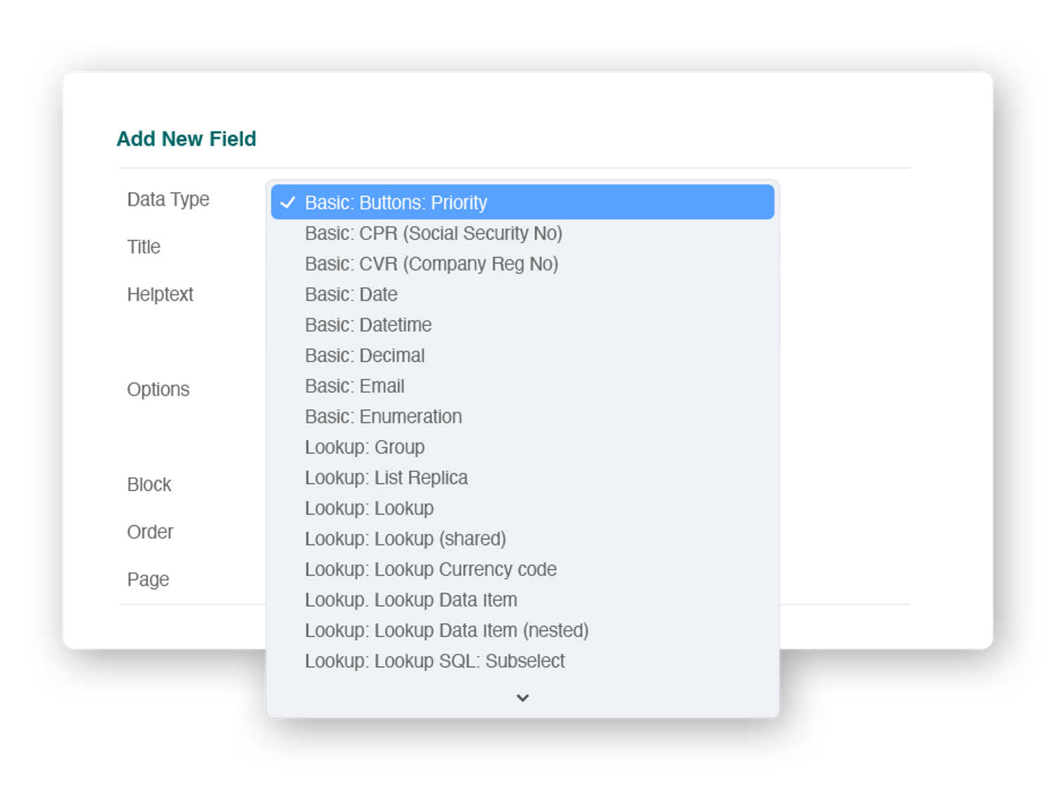 Data Type Components