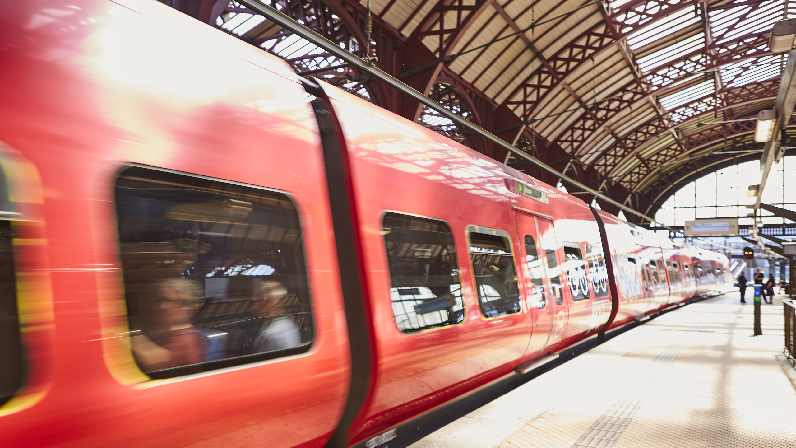 Train leaving station